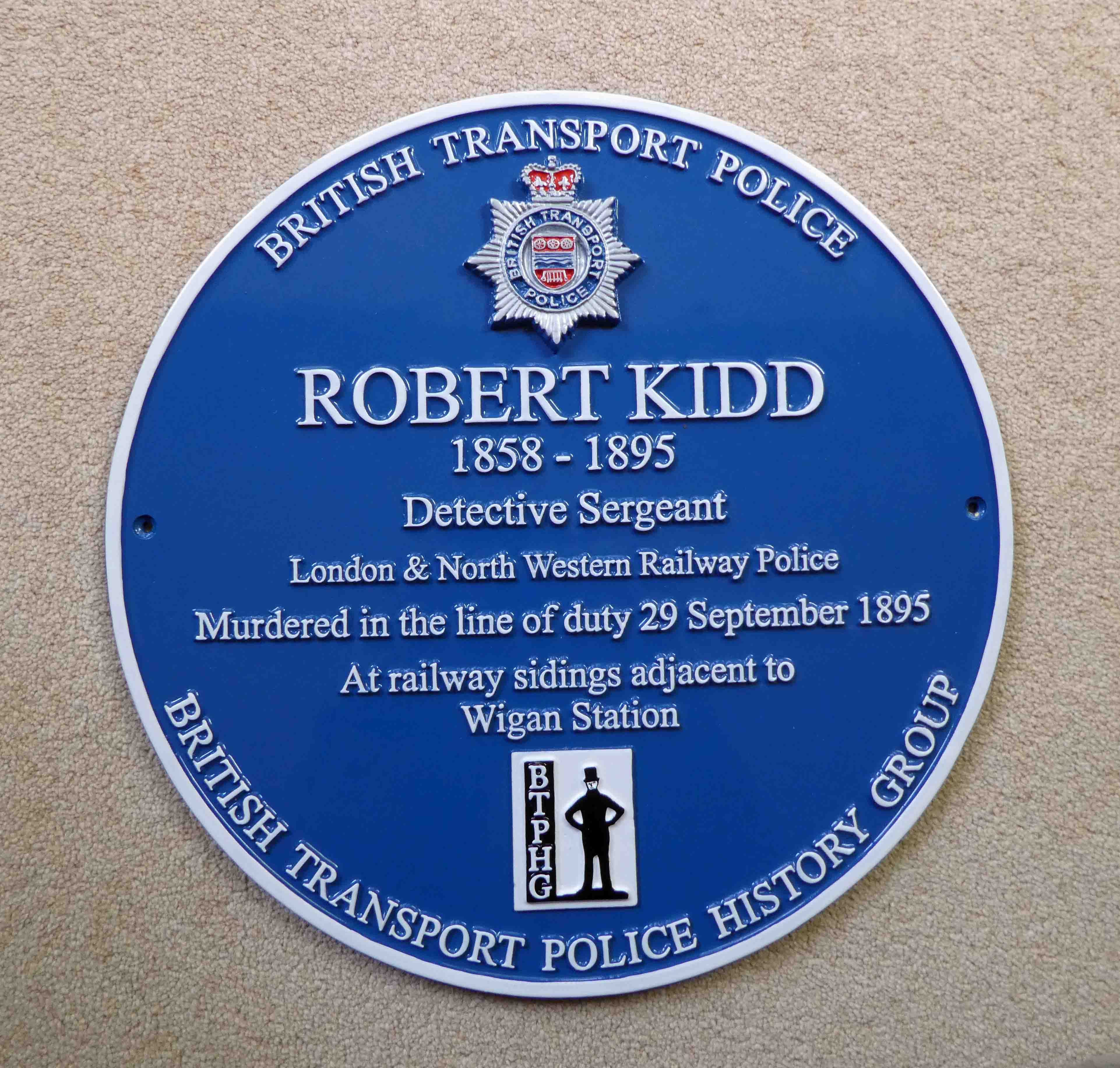 The plaque at Wigan North Western station