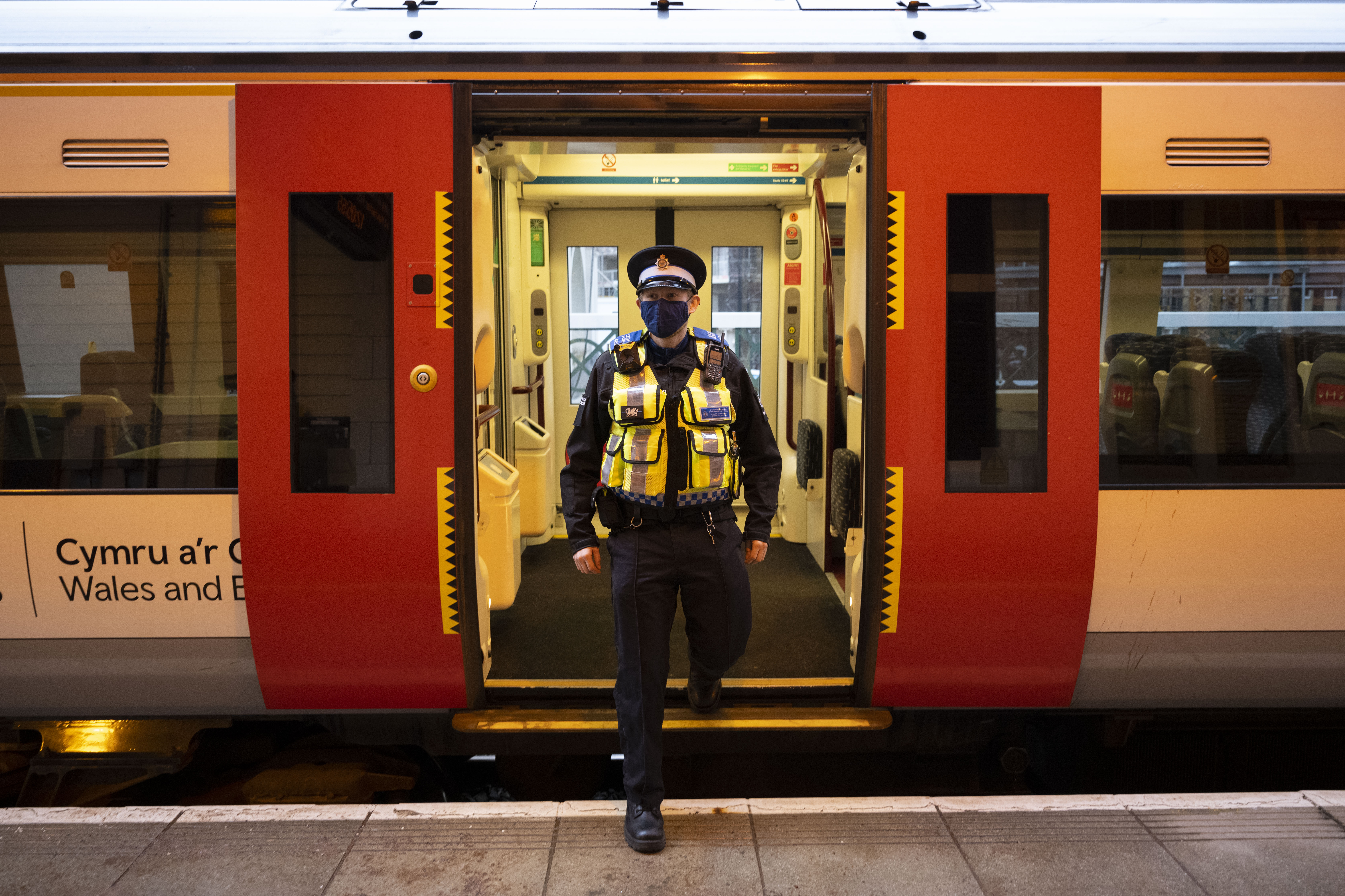 Officer on train